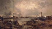 Thomas Moran Lower Manhattan From Communipaw oil painting reproduction